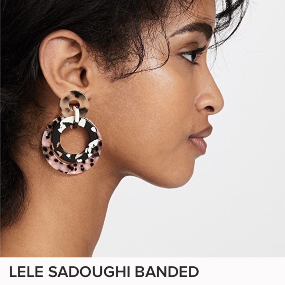 LELE Sadoughi hoop earrings pink
